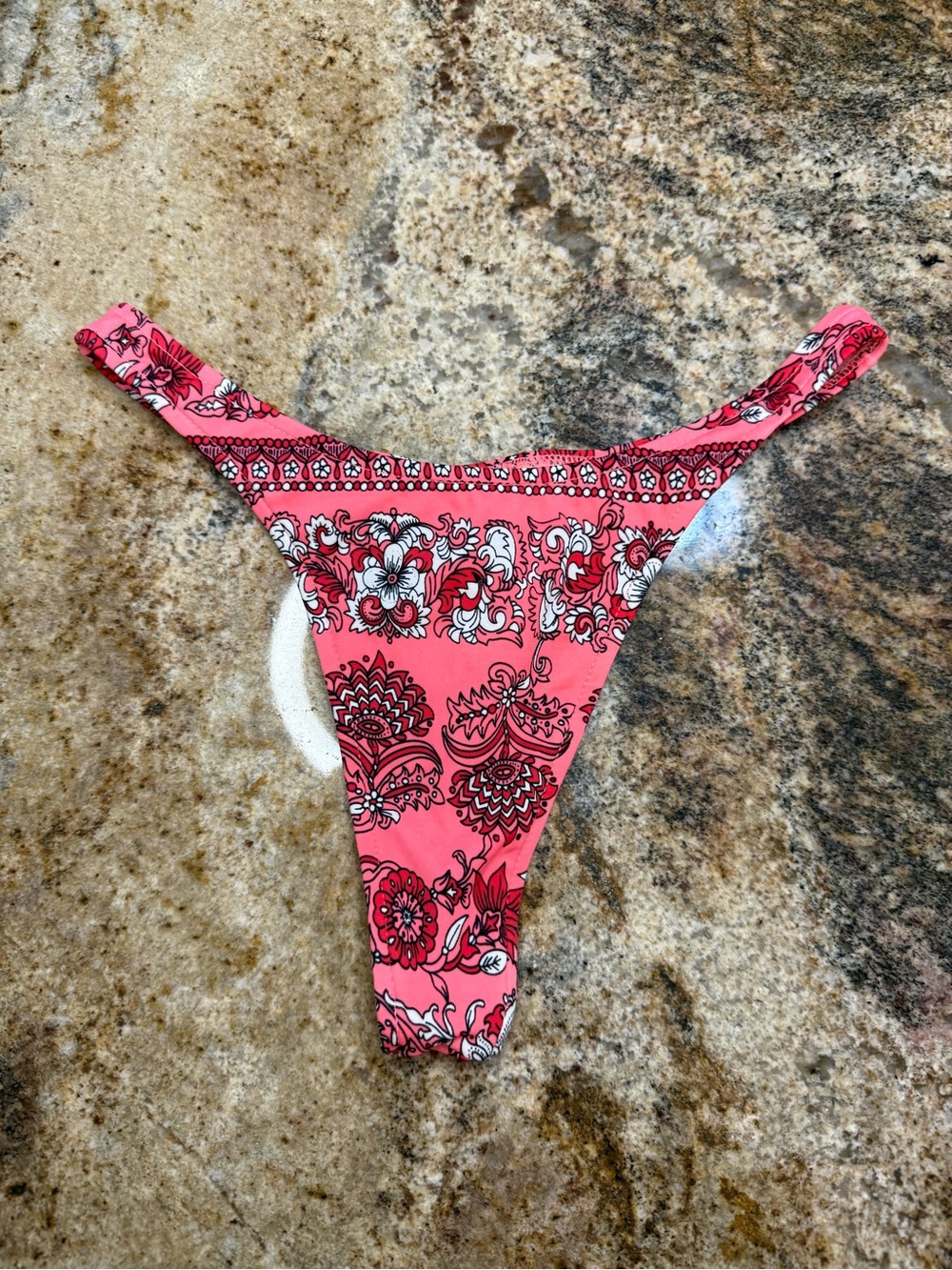 Floral Pink High-Cut Bikini Bottom